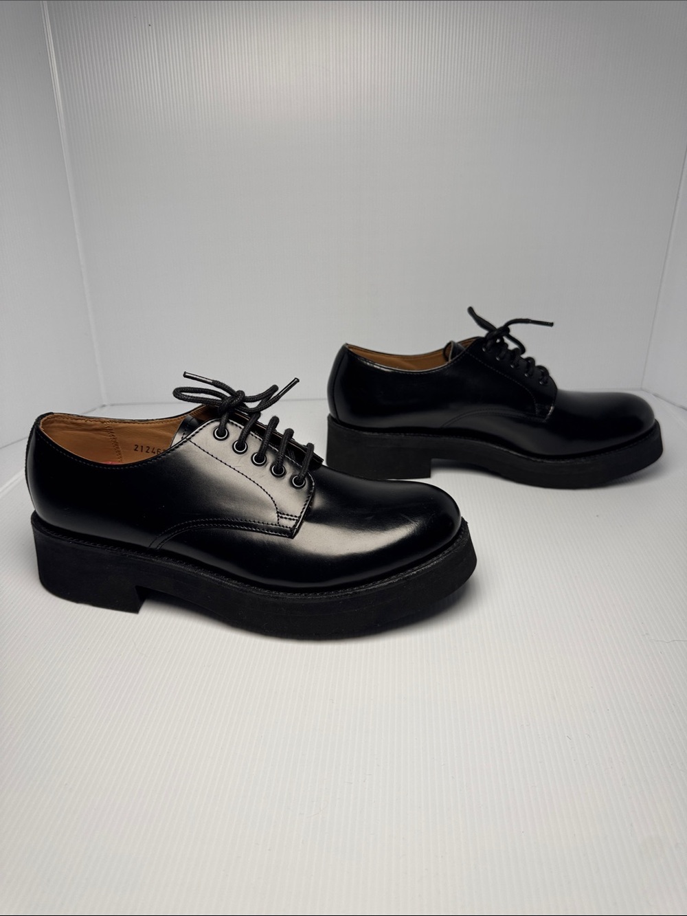 GRENSON Carol Derby Shoe Hi Shine Black Leather Lace-Up Dress Shoes Men's 6.5